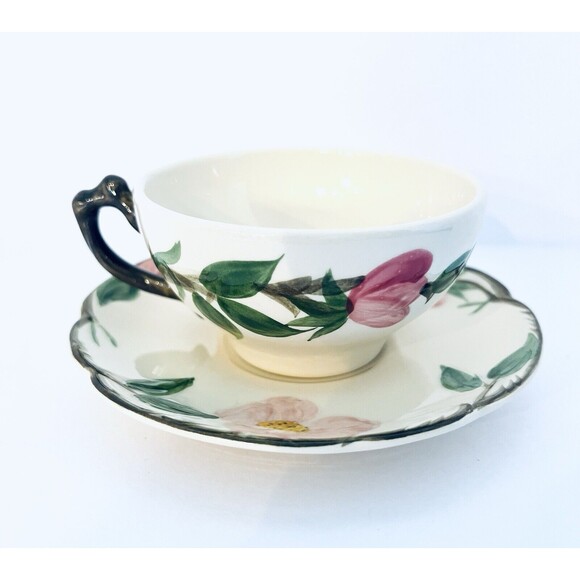 Vintage Franciscan Earthenware Desert Rose Tea Cup And Saucer Set - Picture 7 of 11